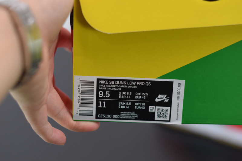 nike dunk low nike red orange green cz5130-600