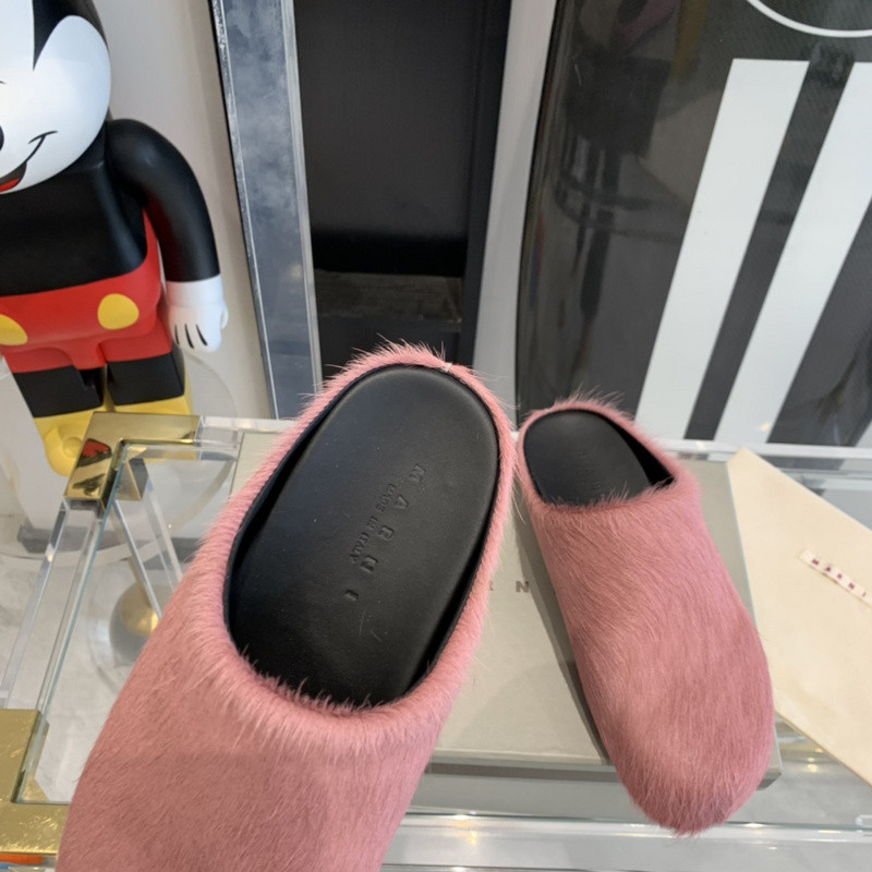 marni calf hair slippers