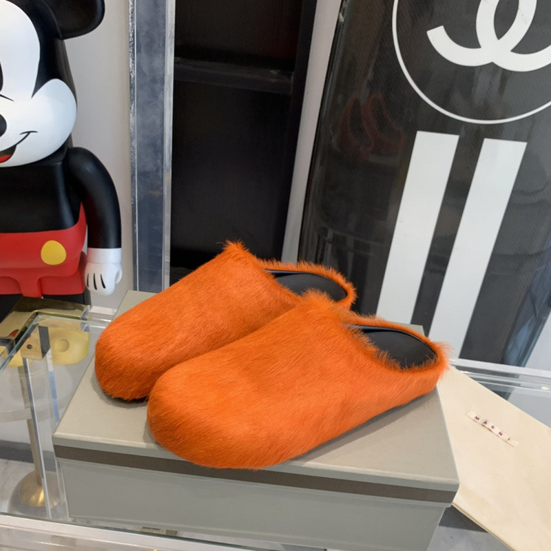 marni calf hair slippers