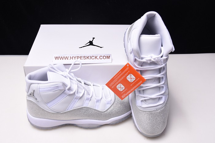 air jordan 11 wmns white metallic silver ar0715-100