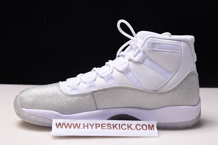 air jordan 11 wmns white metallic silver ar0715-100